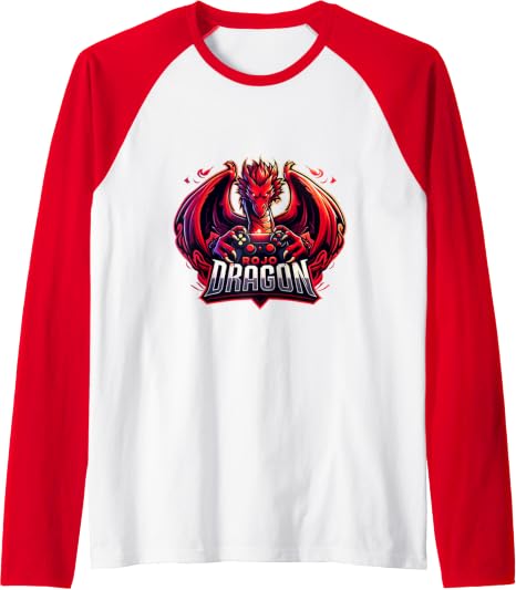 Rojo Dragon Raglan Baseball Tee